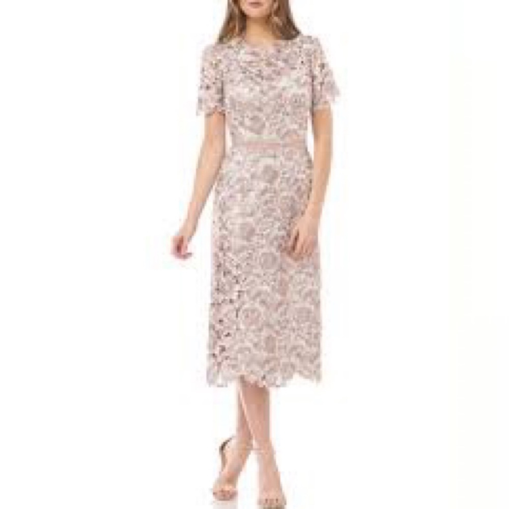 JS Collections
Floral Lace Sheath Midi Dress